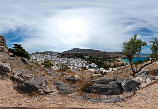 Lindos Acropolis - View of Lindos town