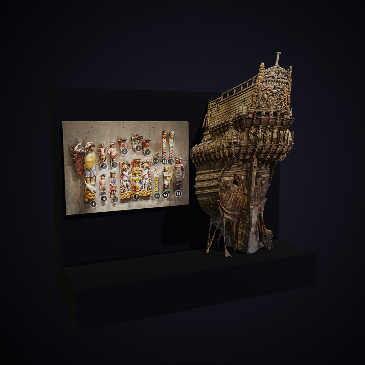 Sculptures of Vasa warship
